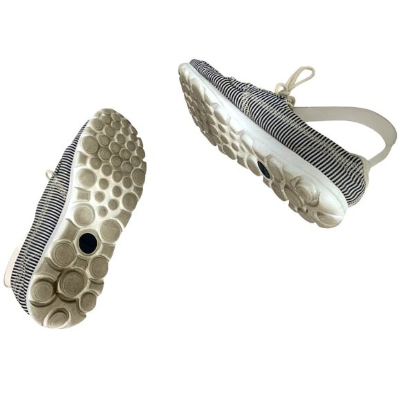 Skechers On The Go Womens Size 8.5 Lace Tie Up Sneakers Shoes Blue White Striped - Picture 5 of 5